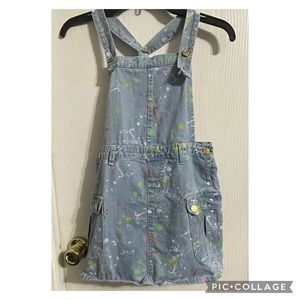 Chillpop splatter jean overall dress
